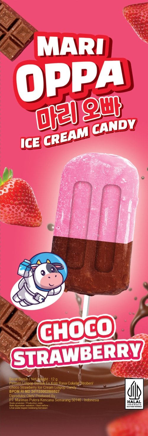 MariOppa Permen ICE CREAM CHOCO STRAWBERRY